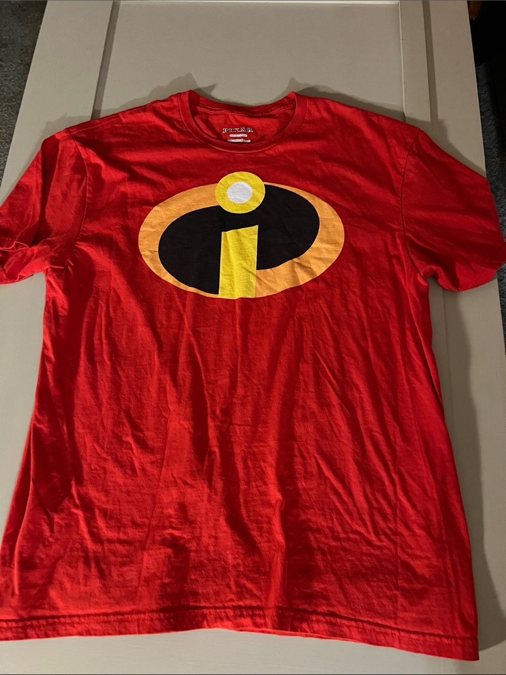 Men's Red The Incredibles Logo Short Sleeve Graphic Tee